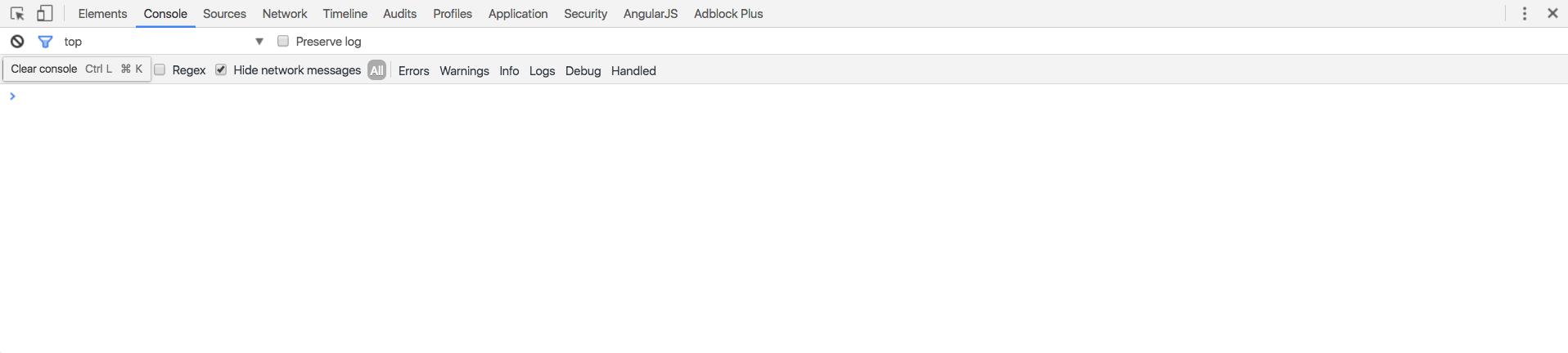 Screenshot of the Chrome Console