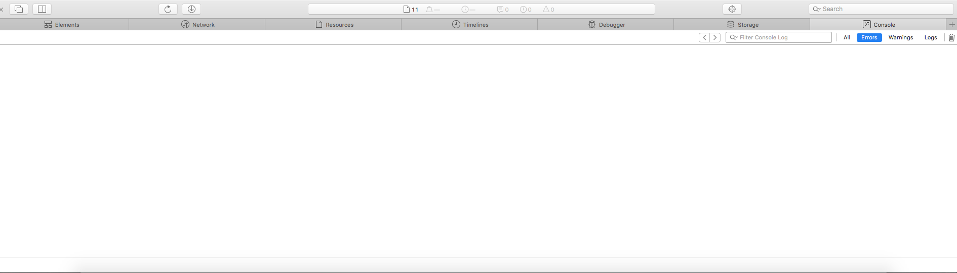 Screenshot of the Safari Console