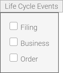 Life Cycle Events drop-down menu